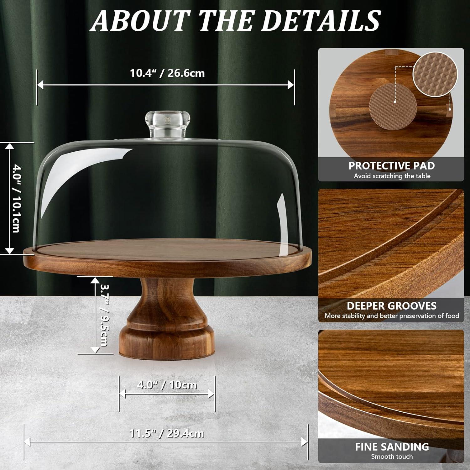 Soporte para Pasteles ANBOXIT con Domo Acrílico 29.2cm