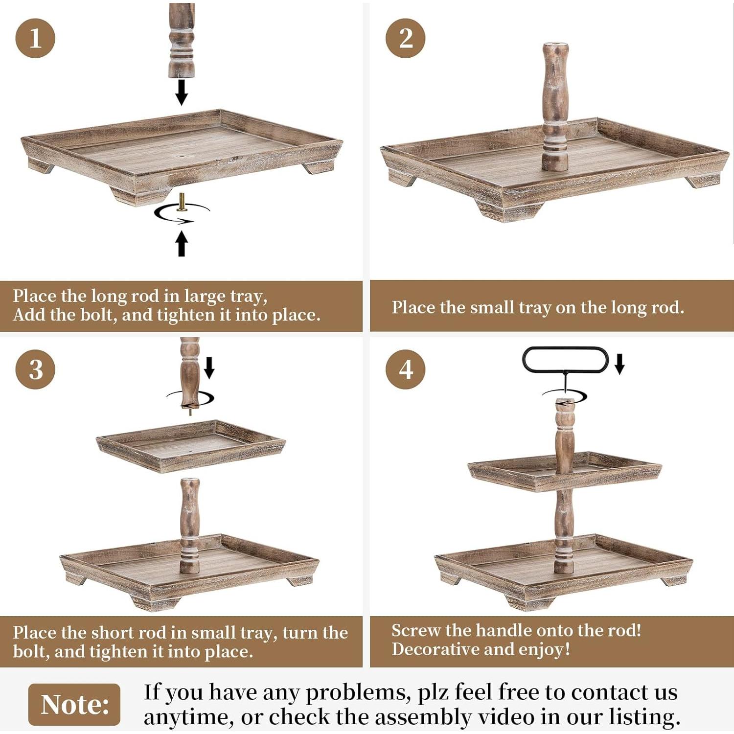 Bandeja de Niveles Hanobe de Madera para Decoración 38.1x30.5cm