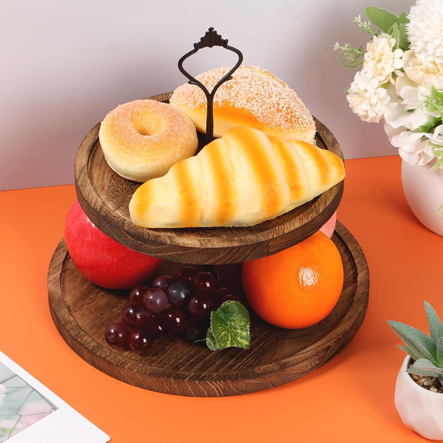 Soporte para Cupcakes de Madera KTZCTPCA 2 Niveles 25cm