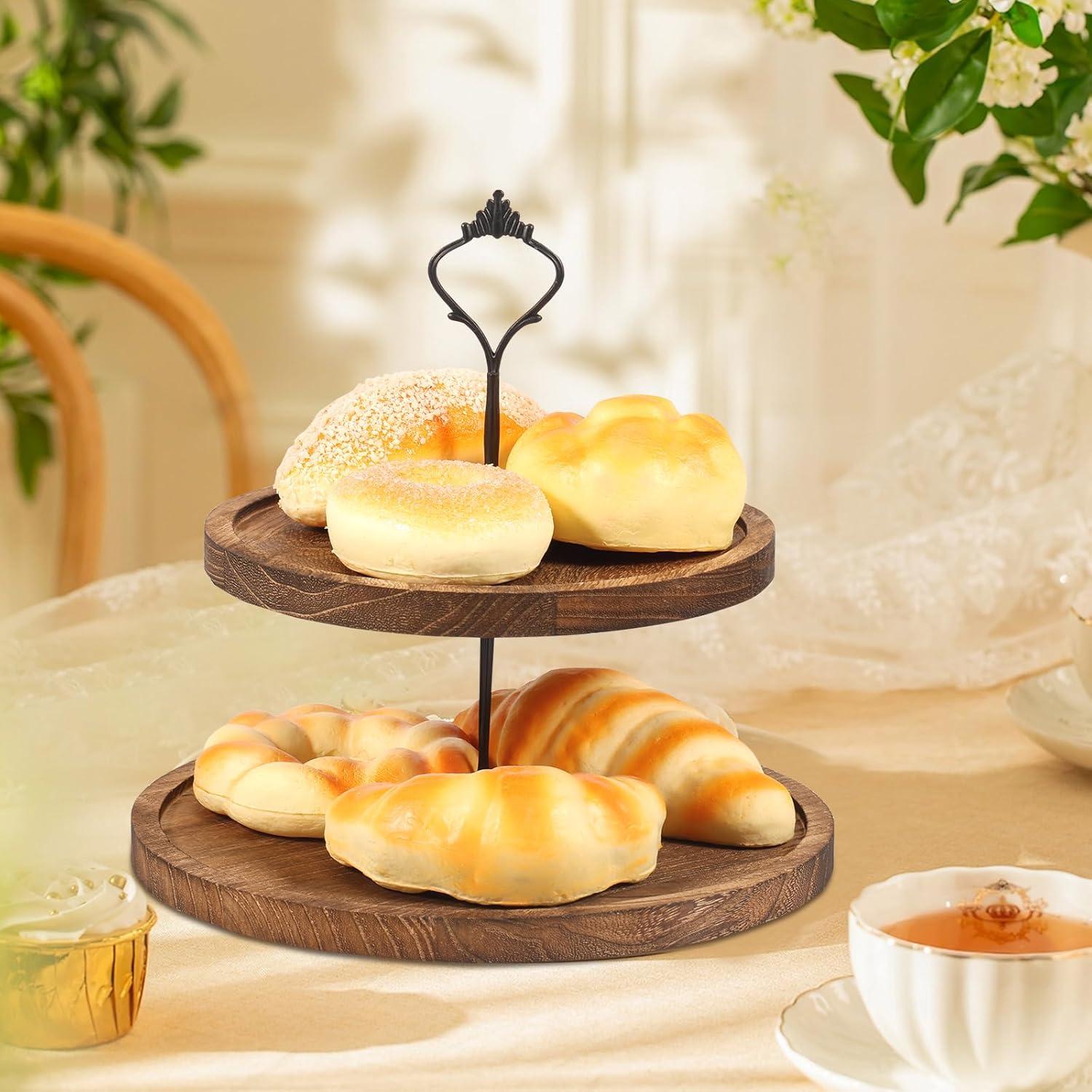 Soporte para Cupcakes de Madera KTZCTPCA 2 Niveles 25cm