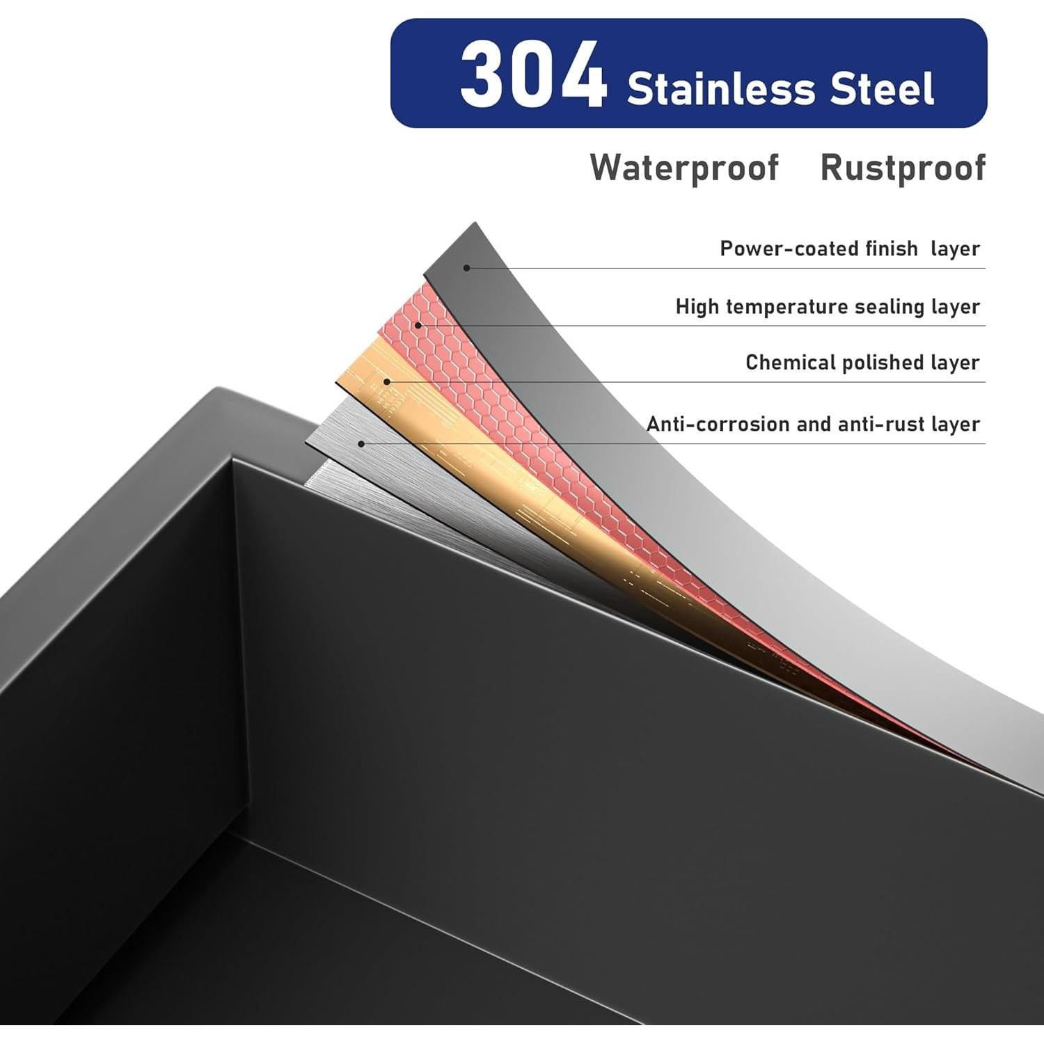 Nicho de Ducha Bernkot 61x30 cm Acero Inoxidable Negro Mate