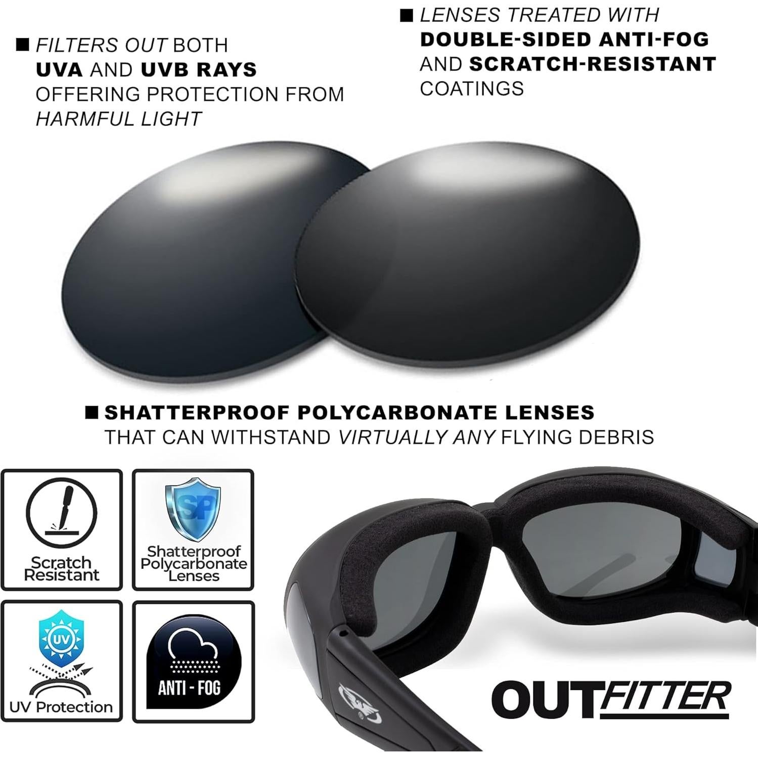 Gafas de Seguridad Global Vision Outfitter Acolchadas