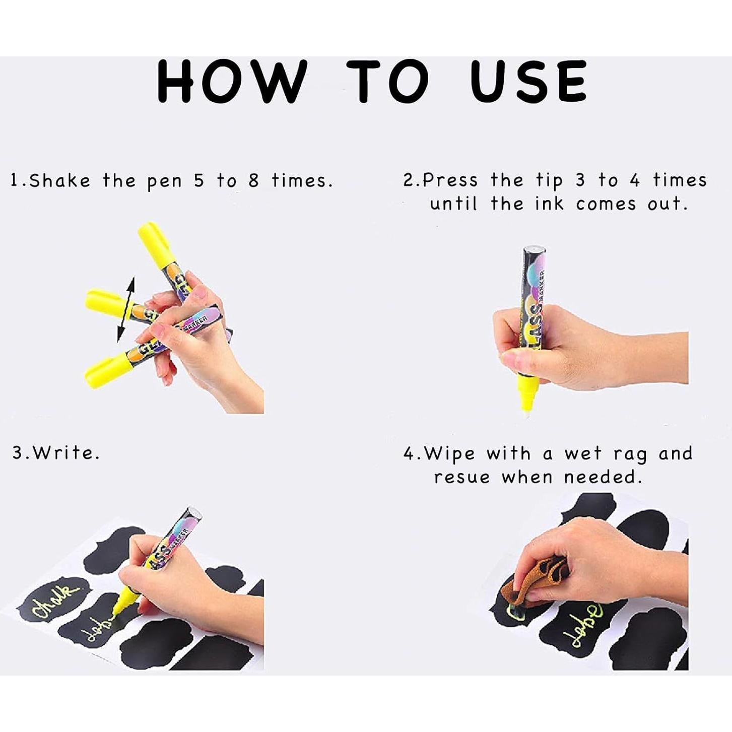 220 Etiquetas de Pizarra Rlynng Impermeables Reutilizables