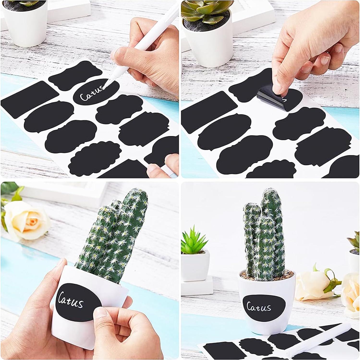 220 Etiquetas de Pizarra Rlynng Impermeables Reutilizables