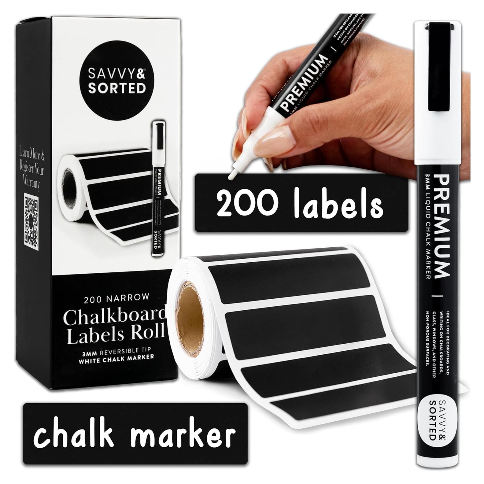 Etiquetas de Pizarra Adhesivas SAVVY & SORTED - 200 Unidades