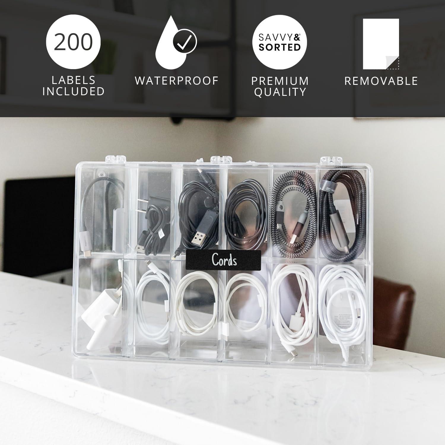 Etiquetas de Pizarra Adhesivas SAVVY & SORTED - 200 Unidades