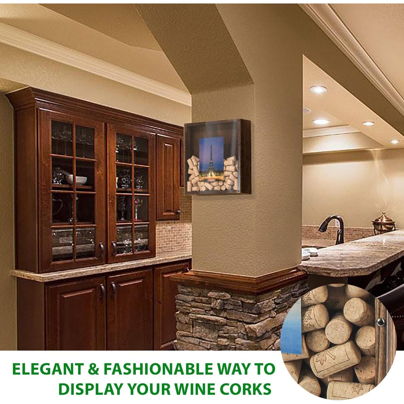 Caja de Sombra de Corchos de Vino JACKCUBE 29.2cm Madera Rústica