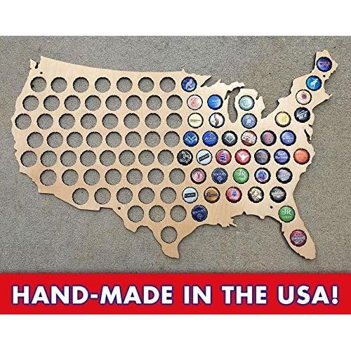 Mapa de Tapas de Cerveza Beer Cap Trap - Arte de Pared Beige