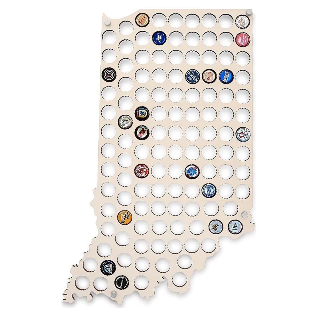 Mapa de Tapas de Cerveza Torched Indiana 63.5x48.3 cm Decoración