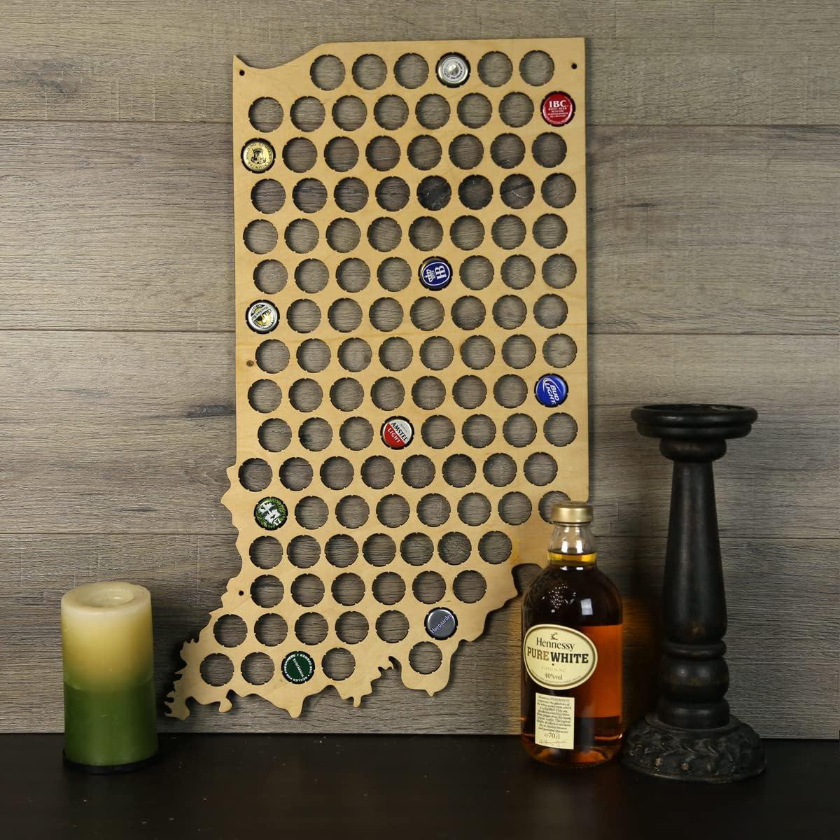 Mapa de Tapas de Cerveza Torched Indiana 63.5x48.3 cm Decoración