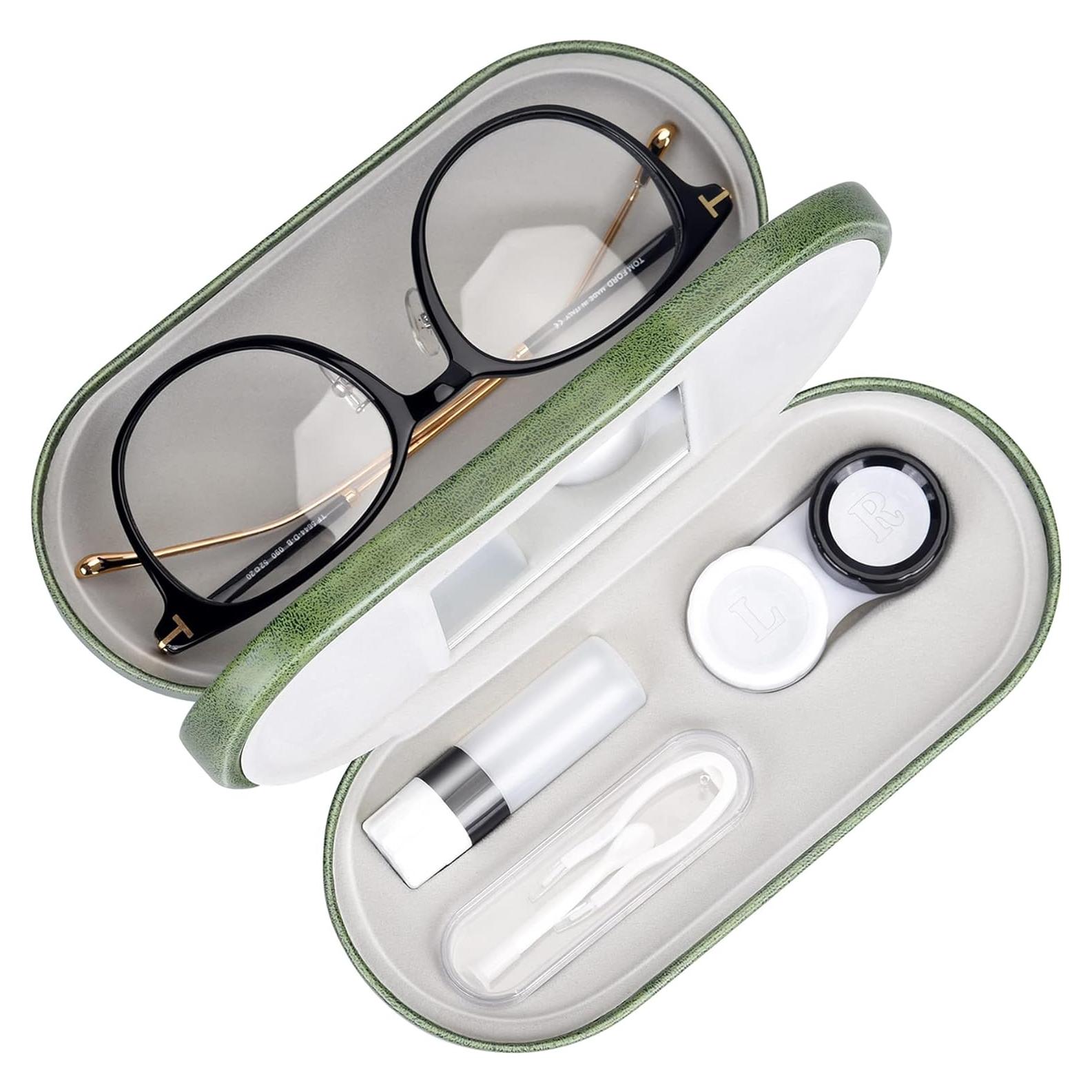 Estuche 2 en 1 Muf para Lentes de Contacto y Gafas Verde