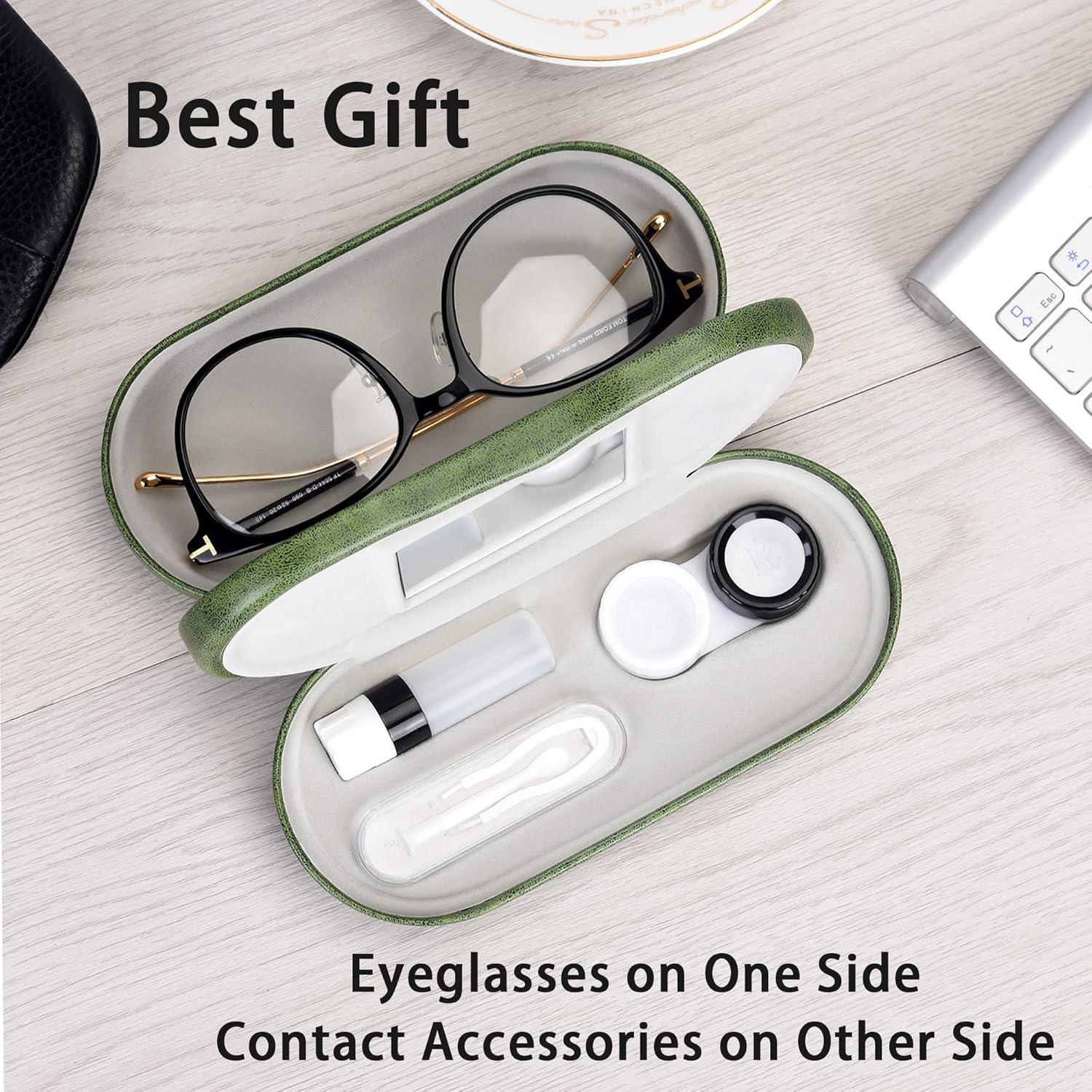 Estuche 2 en 1 Muf para Lentes de Contacto y Gafas Verde