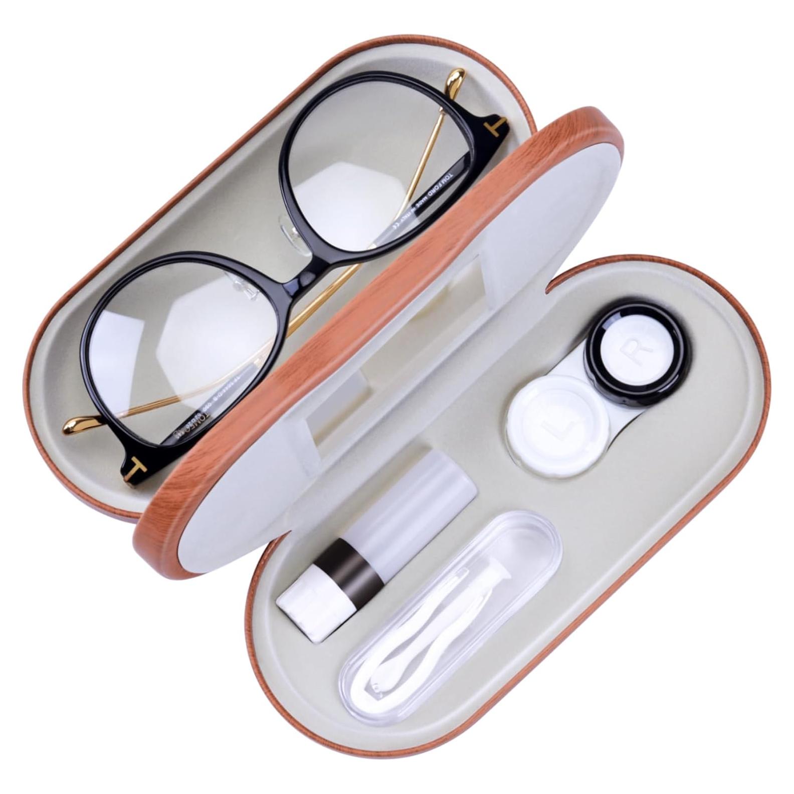 Estuche 2 en 1 Muf para Lentes y Gafas, Madera de Nogal