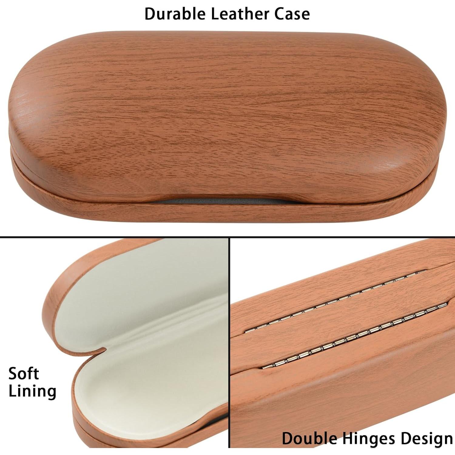 Estuche 2 en 1 Muf para Lentes y Gafas, Madera de Nogal