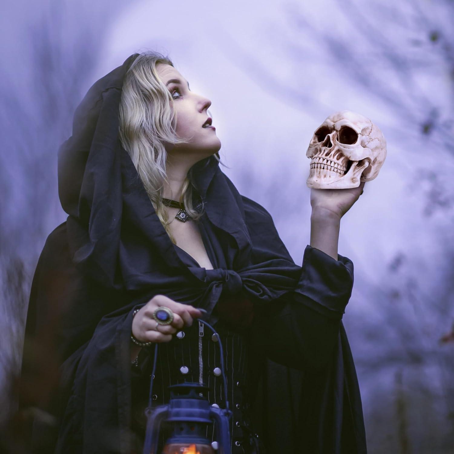 Calavera de Resina READAEER para Decoración del Hogar 19.5cm