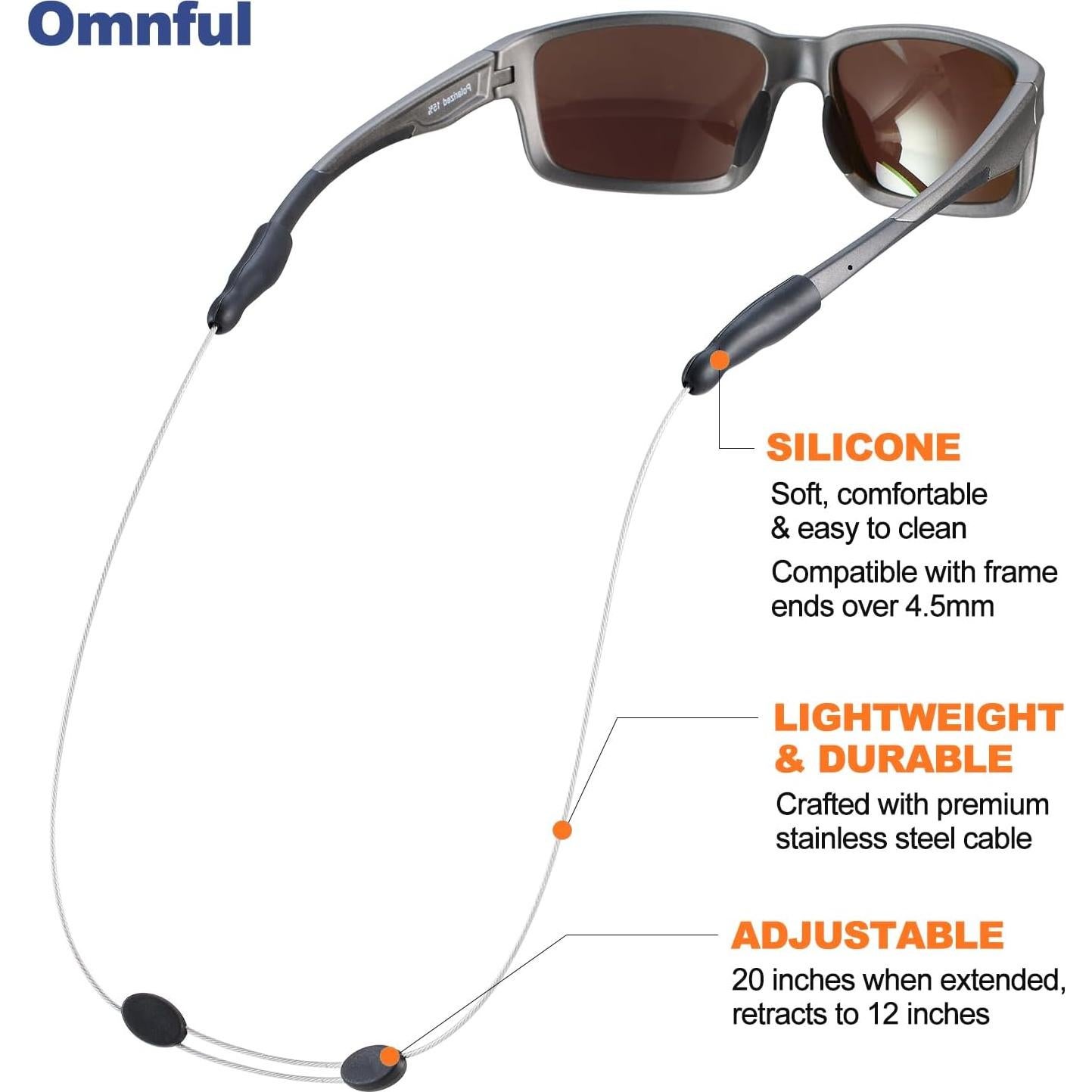 Correa Ajustable para Gafas Omnful 3pcs 50.8cm Transparente