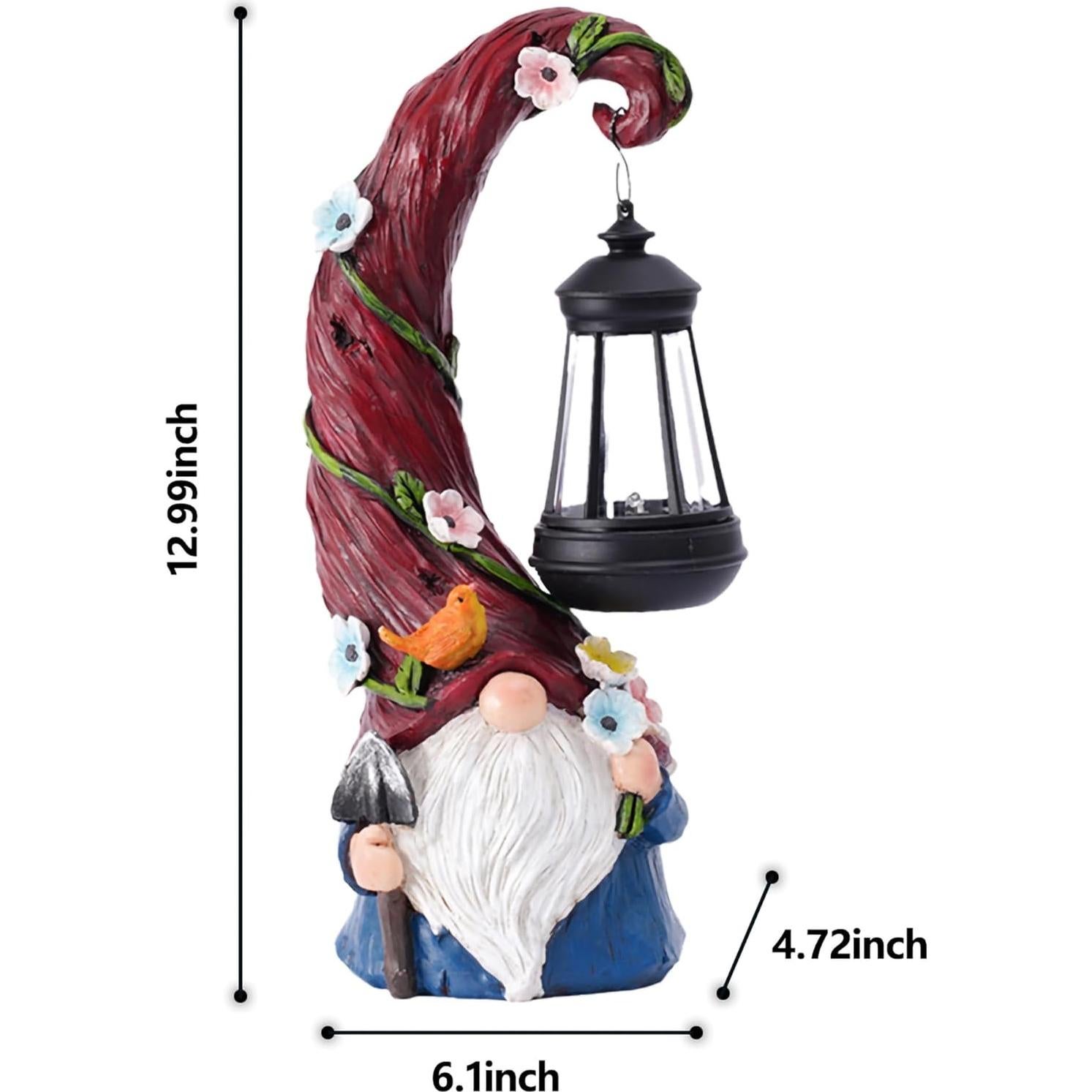 Estatua Decorativa de Jardín Gnome Solar Pohabery 33cm