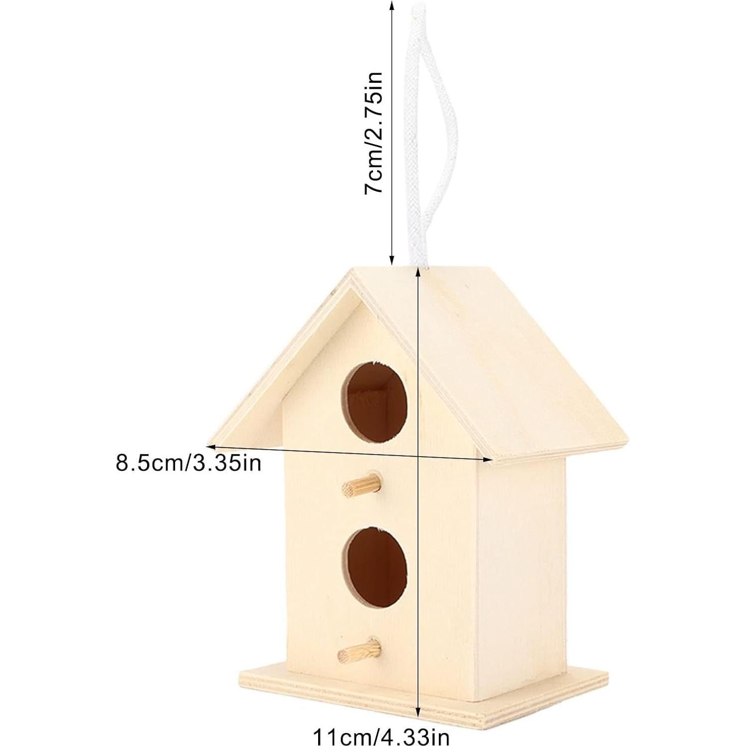 2 Casas de Aves de Madera Colgantes para Pintar Beufee