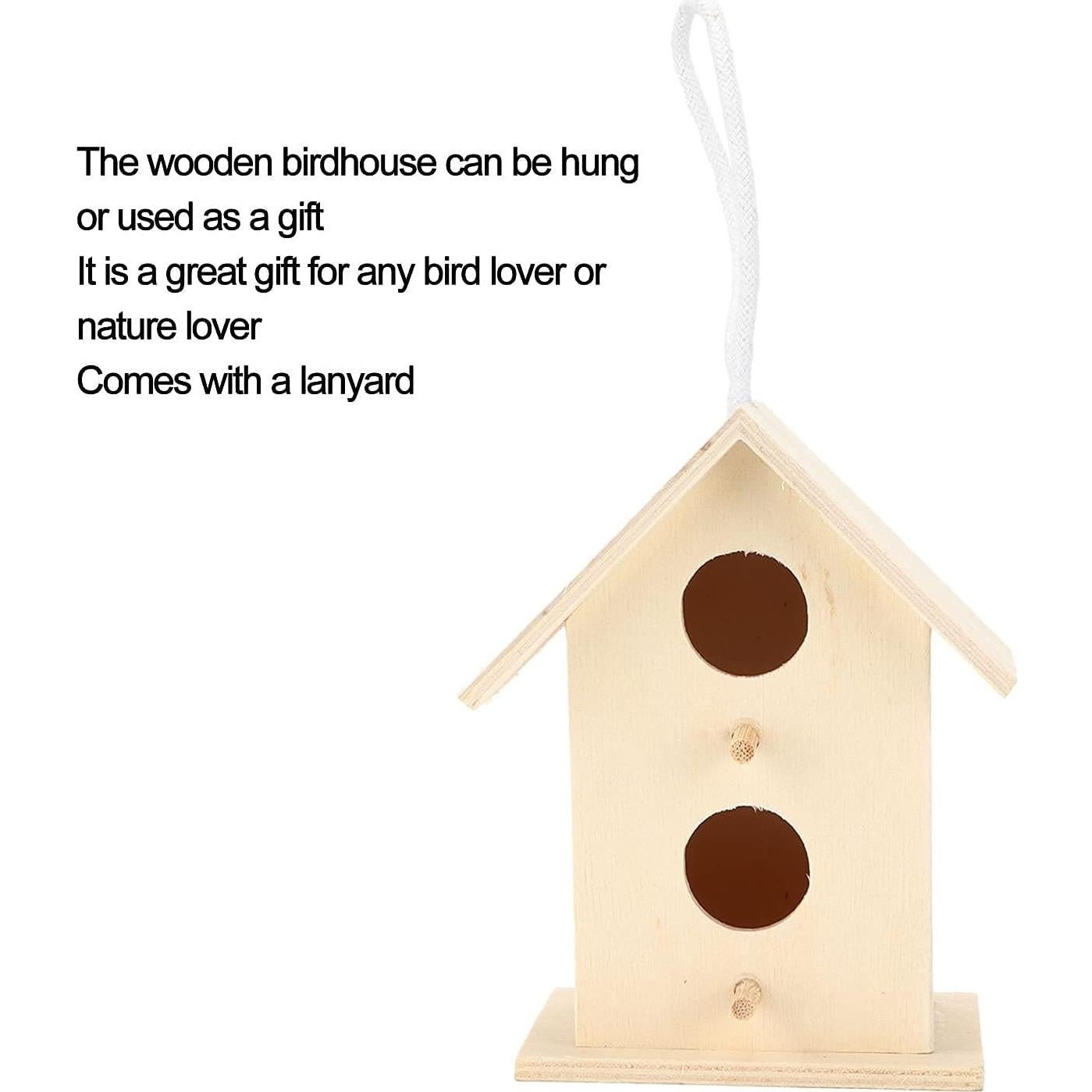 2 Casas de Aves de Madera Colgantes para Pintar Beufee