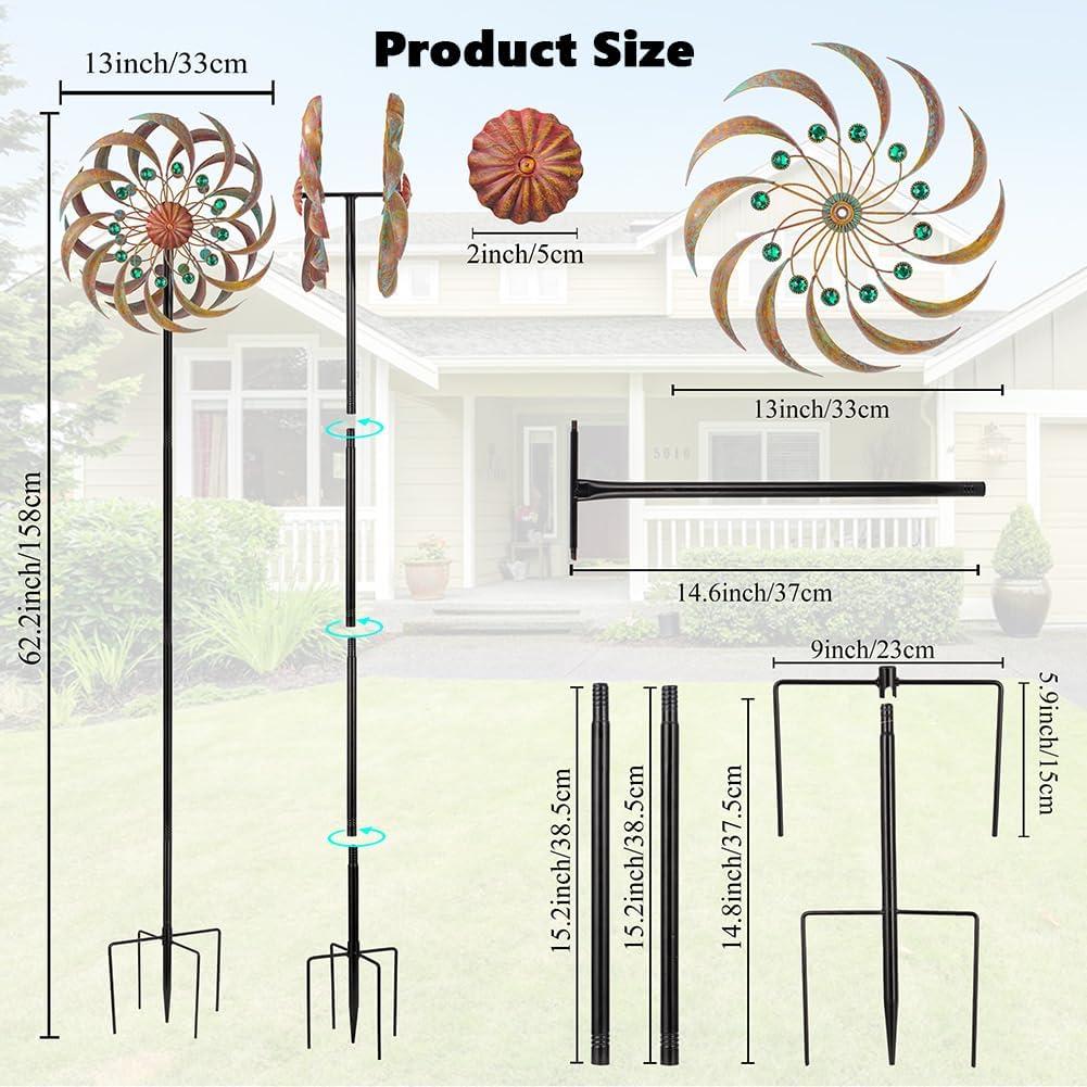 Molinetes de Jardín VEWOGARDEN 33 cm Cobre Verde Metal