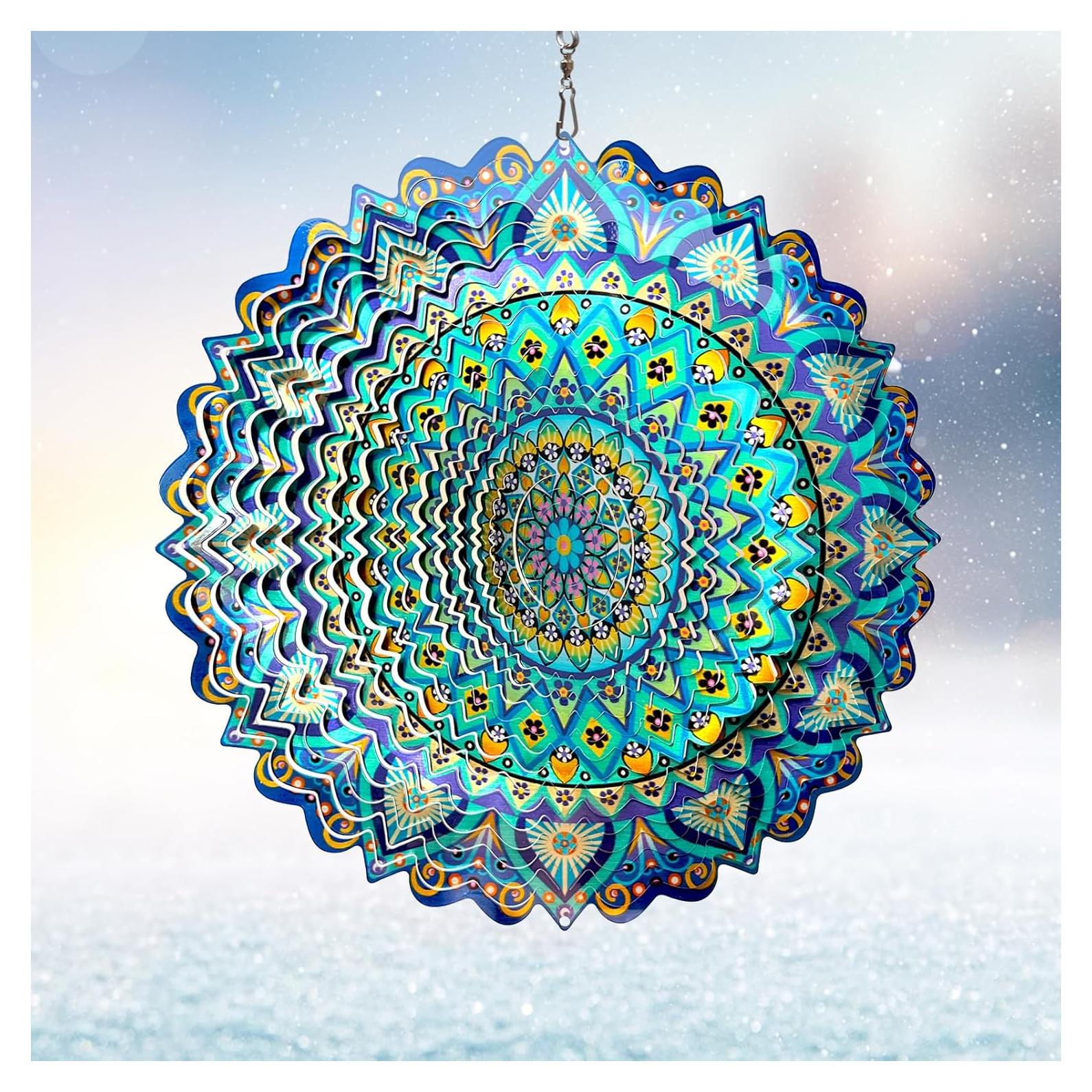 Girador de Viento Mandala Pavo Real Eiryhope 30.48 cm Metal