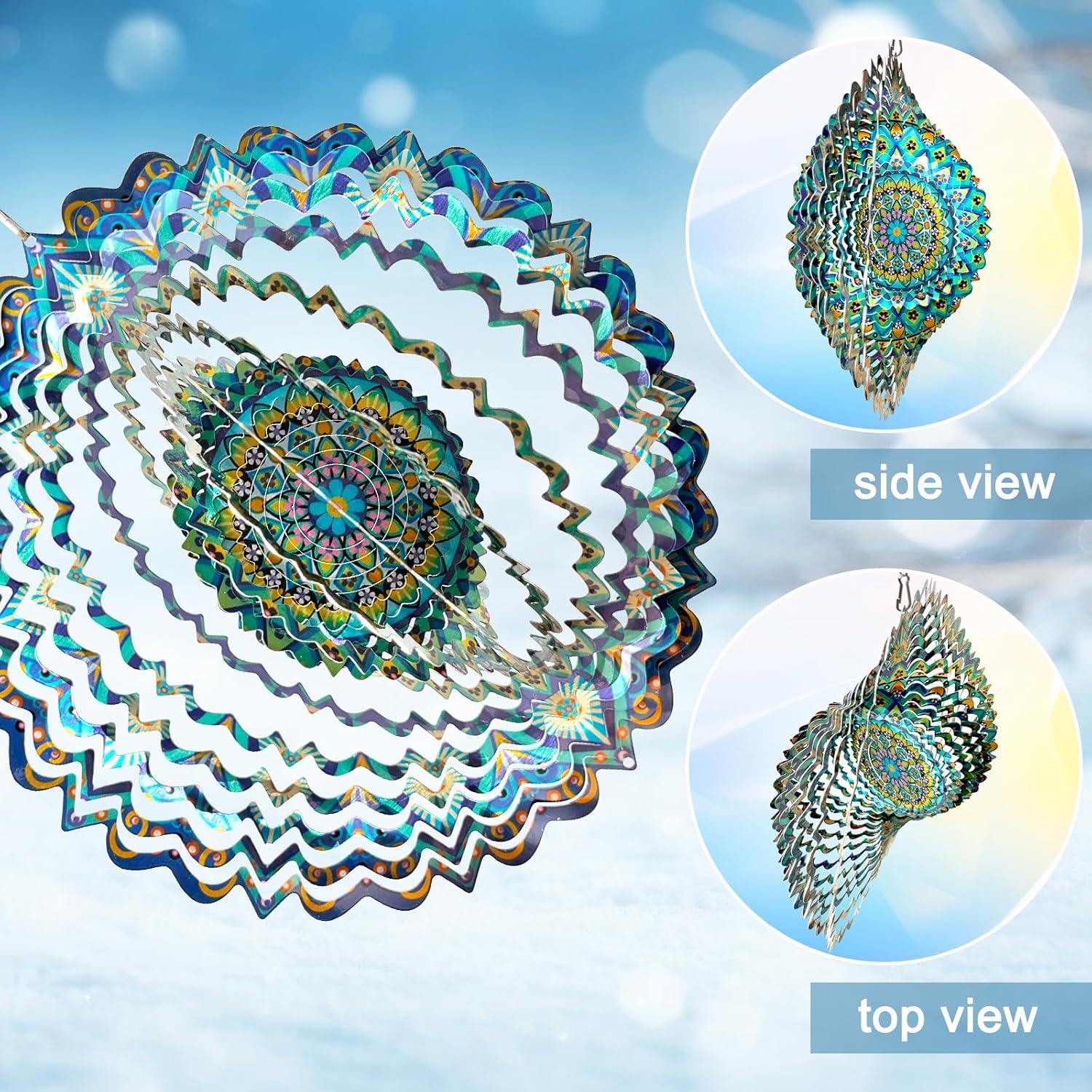 Girador de Viento Mandala Pavo Real Eiryhope 30.48 cm Metal