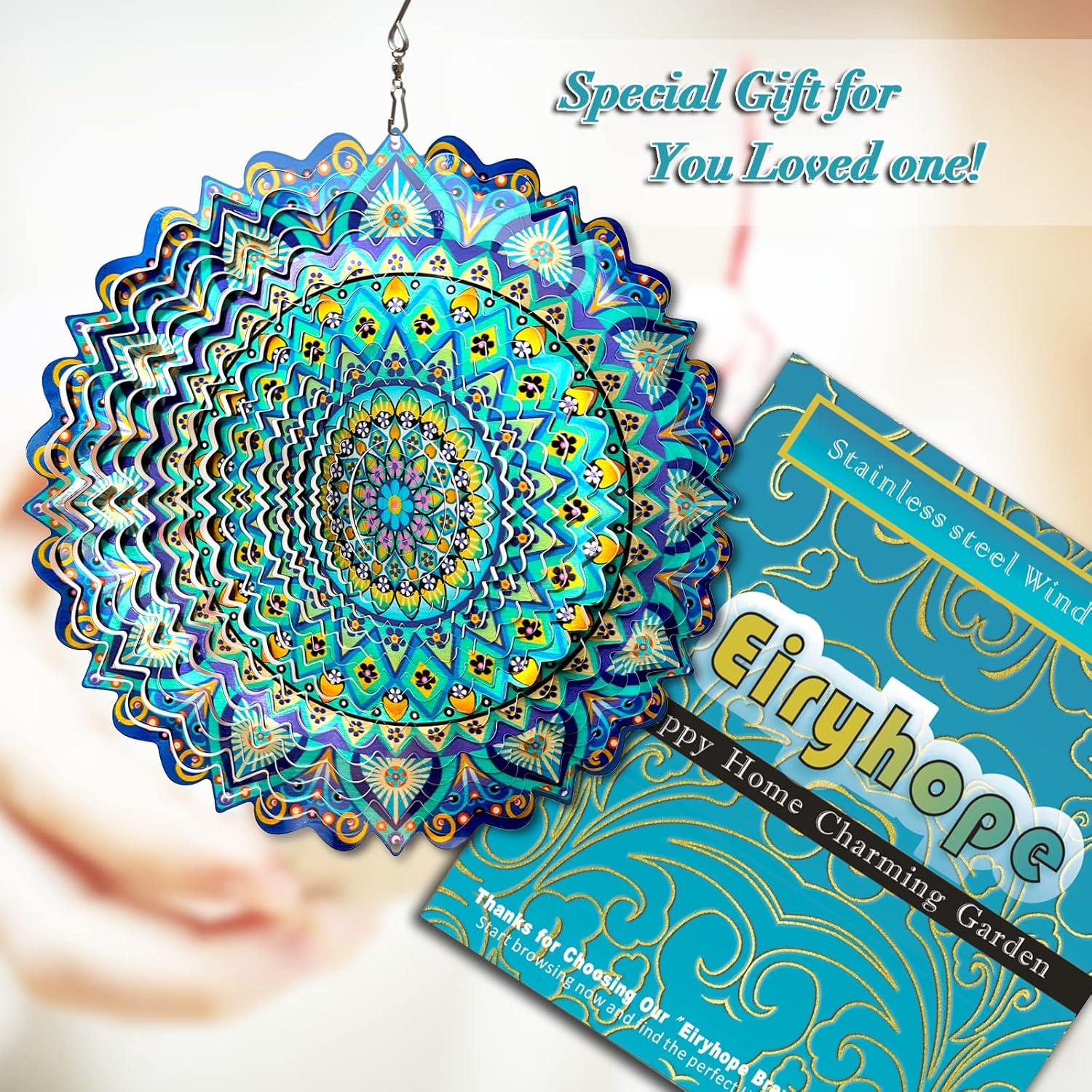 Girador de Viento Mandala Pavo Real Eiryhope 30.48 cm Metal