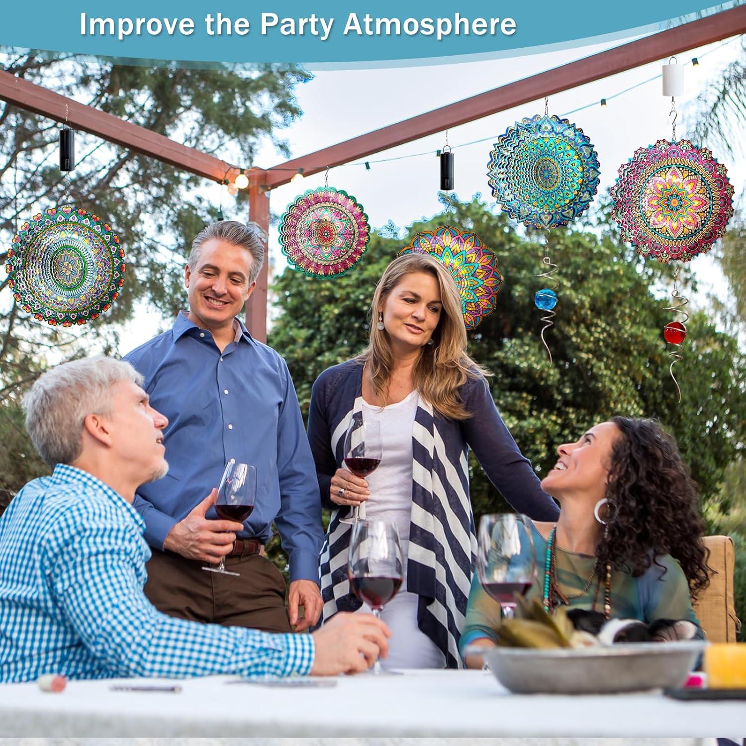 Girador de Viento Mandala Pavo Real Eiryhope 30.48 cm Metal