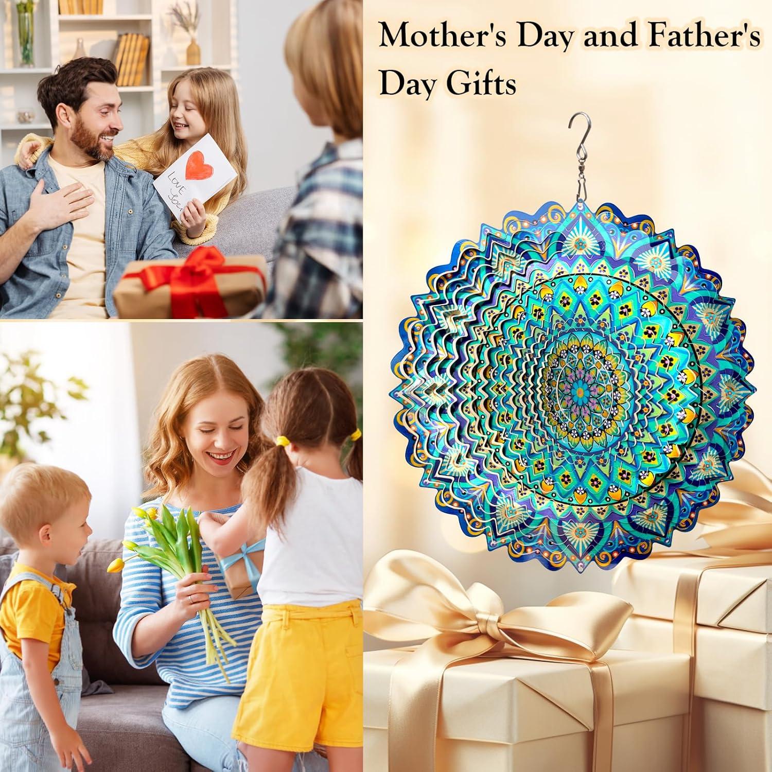 Girador de Viento Mandala Pavo Real Eiryhope 30.48 cm Metal