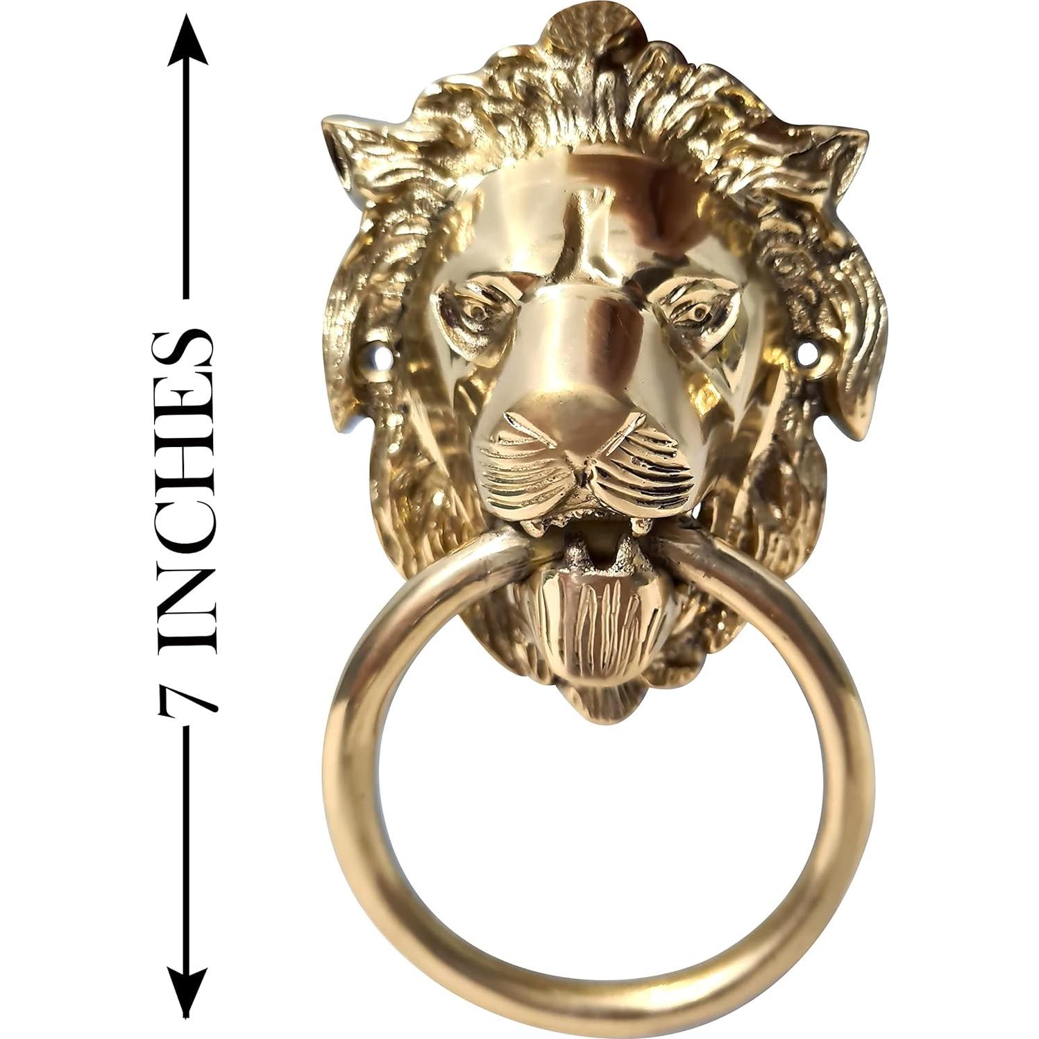 Agujero de puerta león bronce vintage collectiblesBuy 17.78x10.16cm