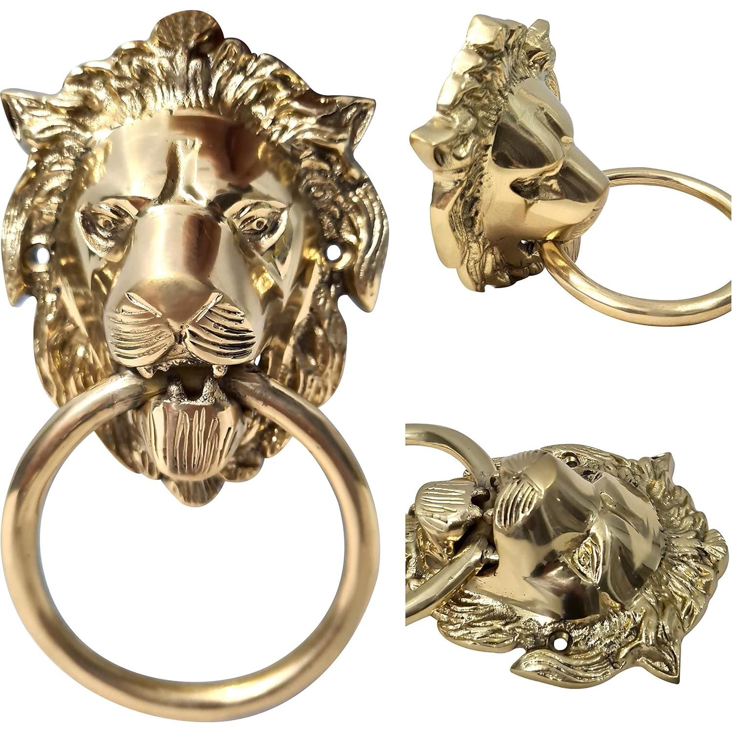 Agujero de puerta león bronce vintage collectiblesBuy 17.78x10.16cm