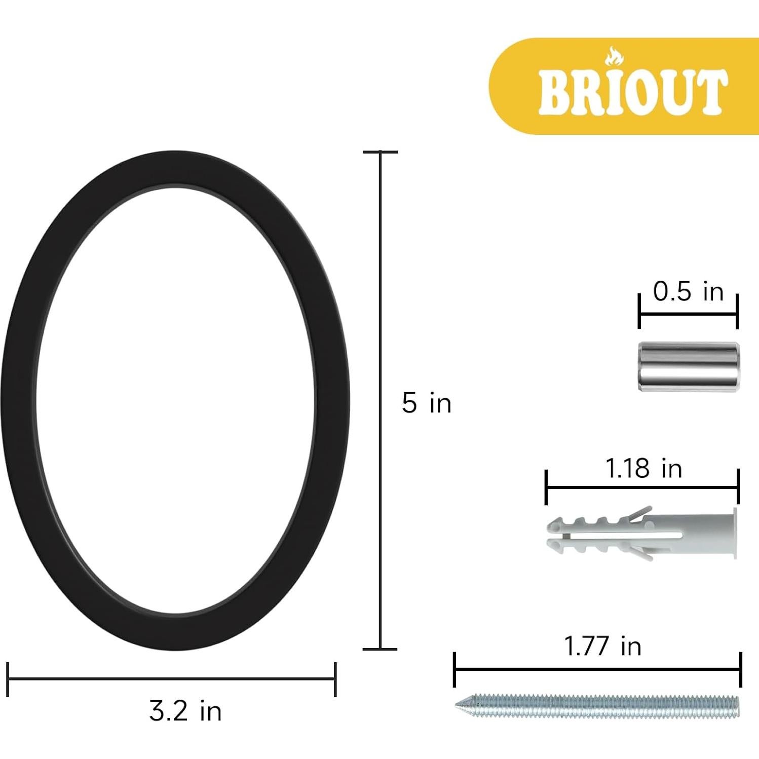 Números de Casa Flotantes BRIOUT 5" en Zinc Negro