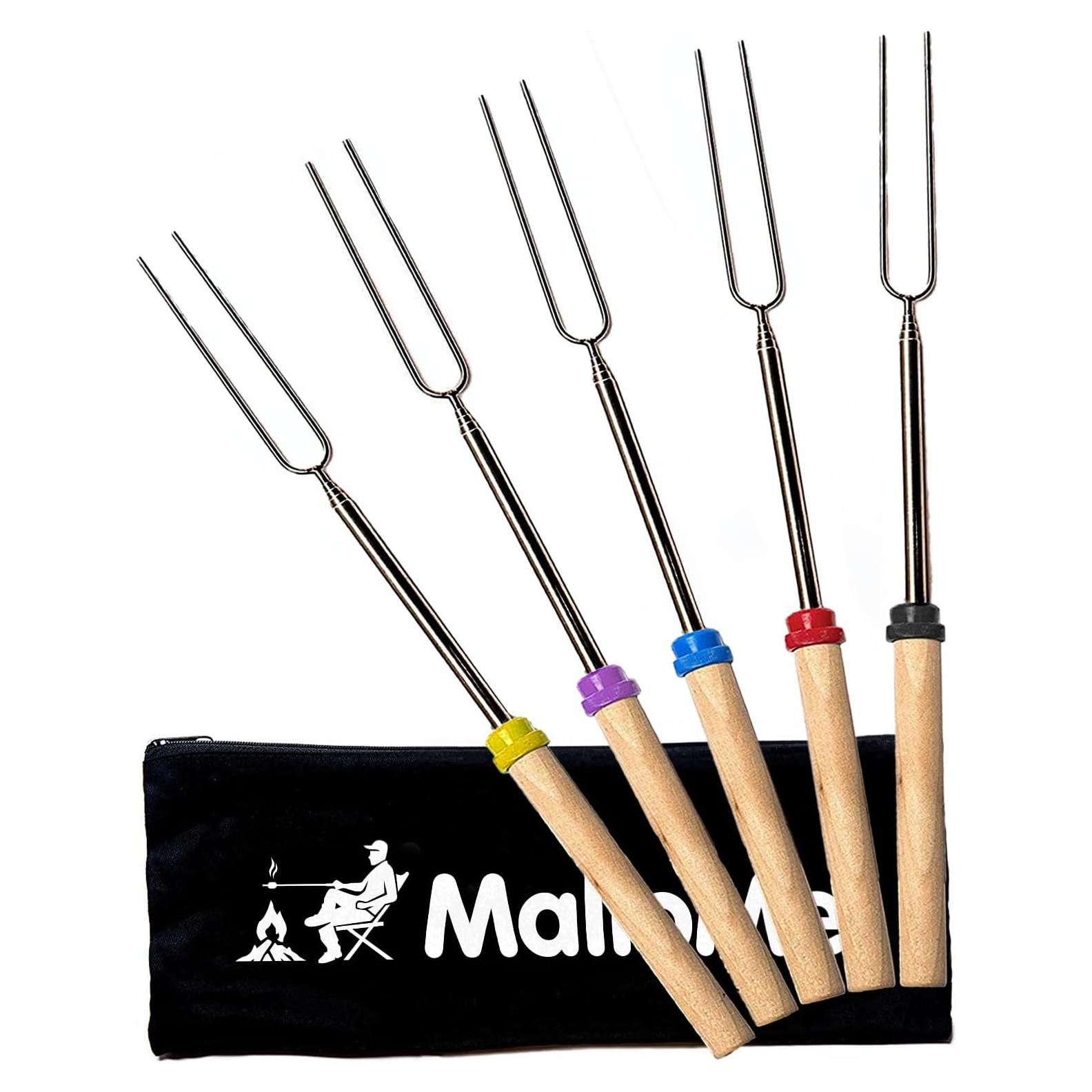 MalloMe Palos para S'mores 5FORKSET 81 cm Acero Inoxidable