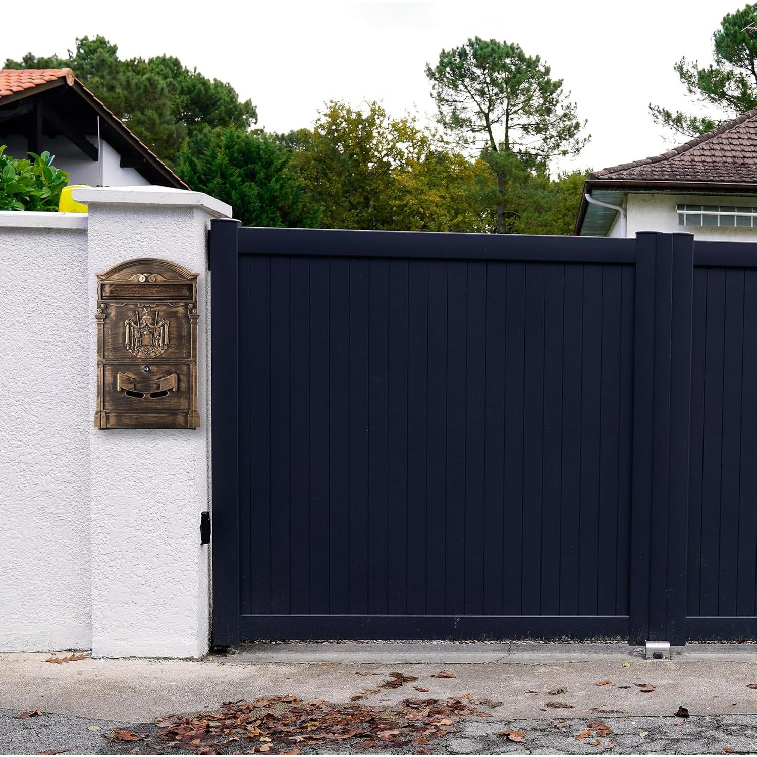Buzón de Pared Vintage Petour con Cerradura y Gran Capacidad