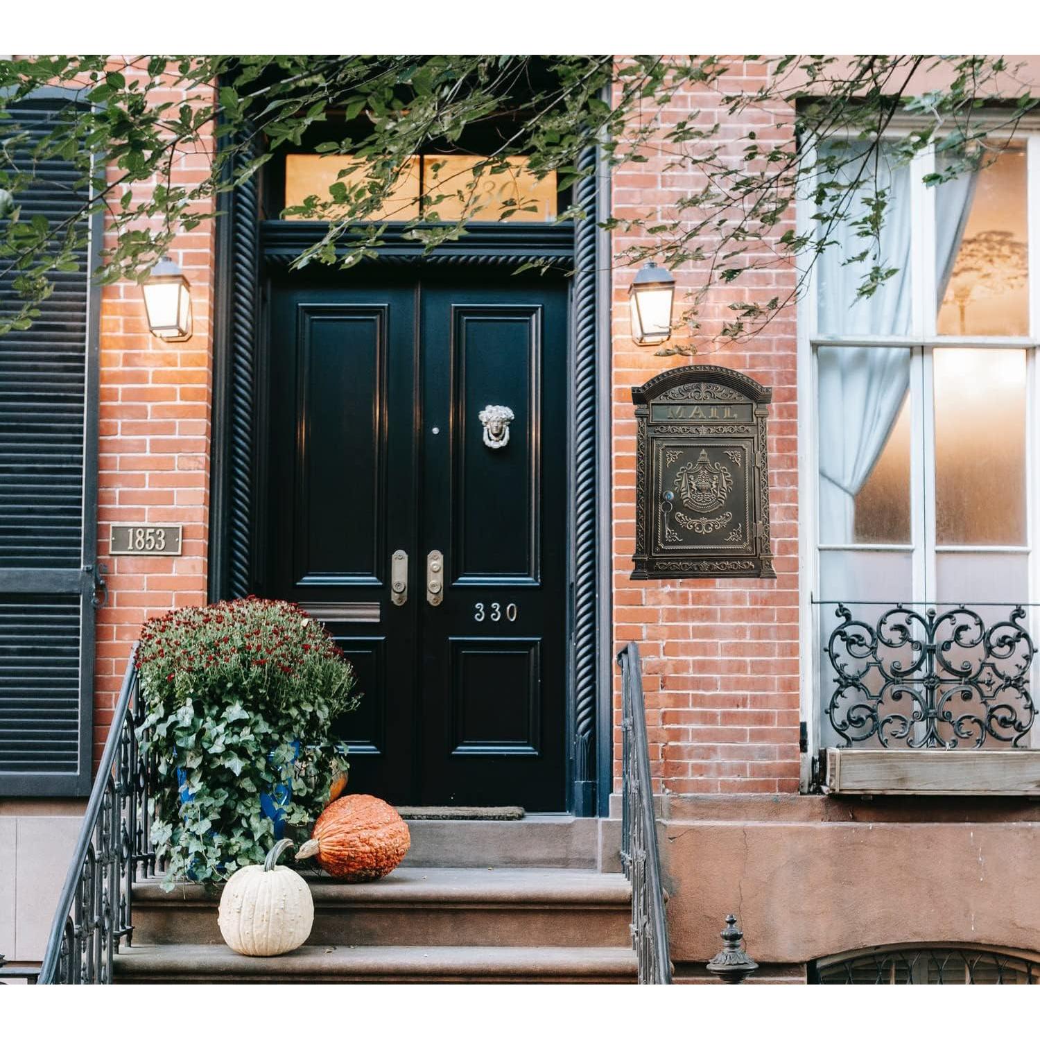 Buzón de Hierro Fundido Vintage BSTGIFTS Montado en Pared