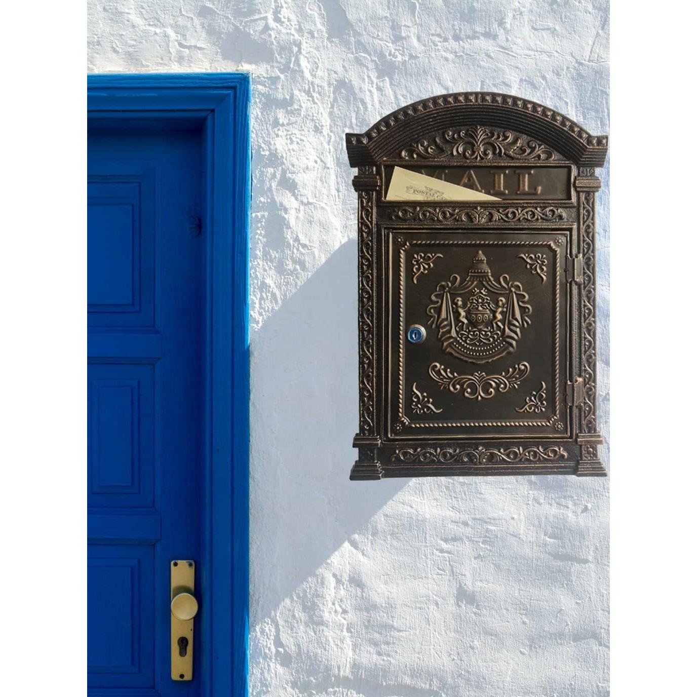 Buzón de Hierro Fundido Vintage BSTGIFTS Montado en Pared