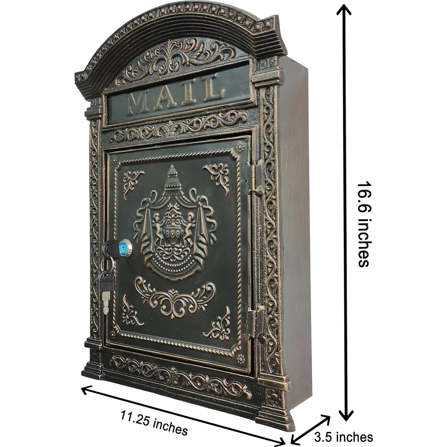 Buzón de Hierro Fundido Vintage BSTGIFTS Montado en Pared