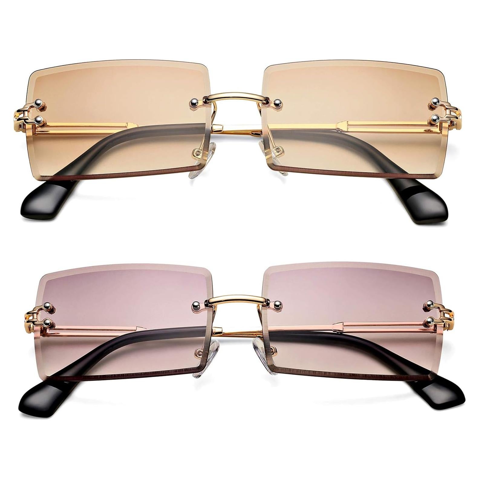 Gafas de Sol Rectangulares UV400 Metalicas 58mm - 2 Colores