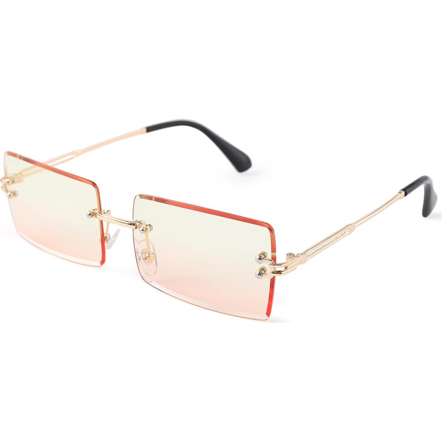 Gafas de Sol Rectangulares UV400 para Mujeres - Amarillo Rosa