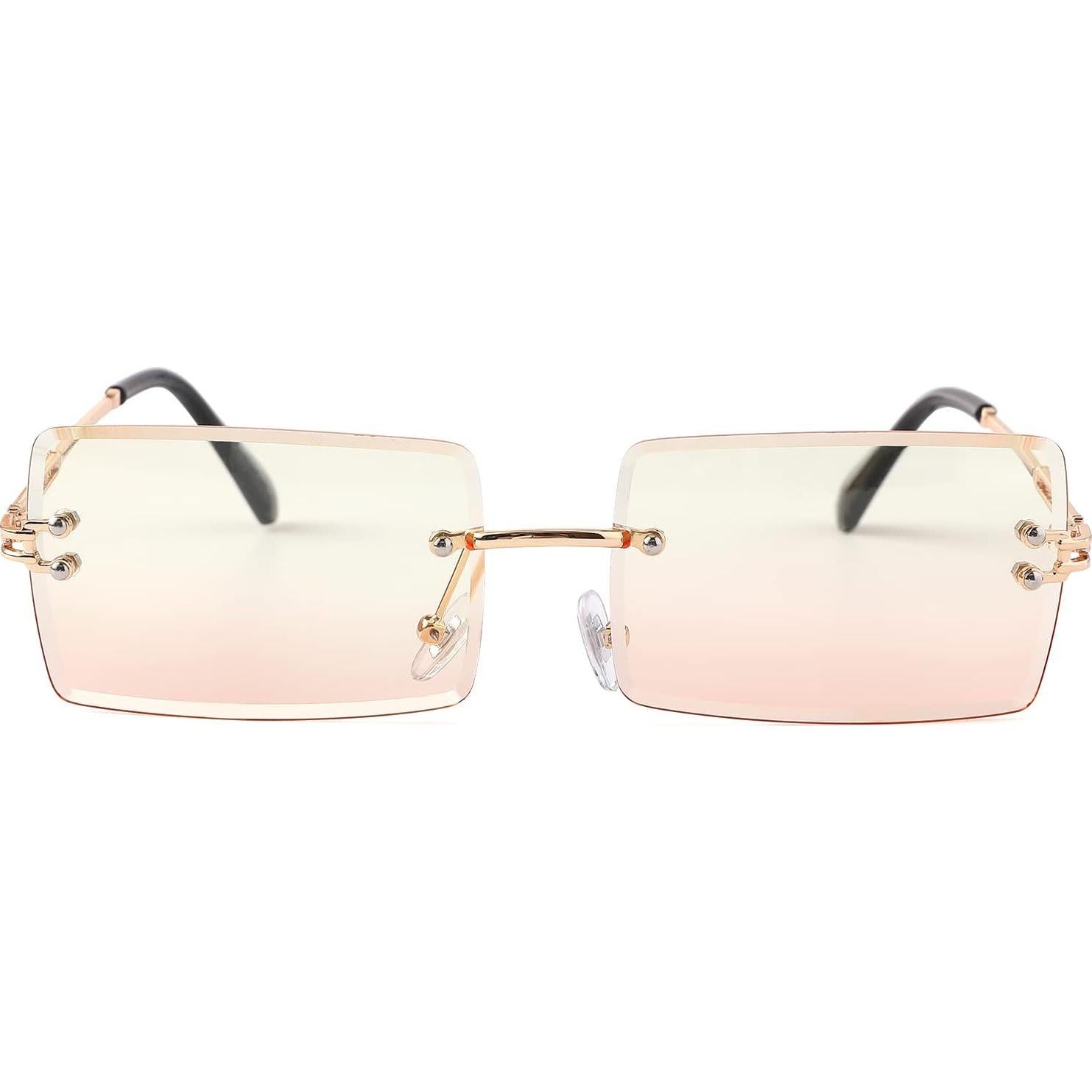 Gafas de Sol Rectangulares UV400 para Mujeres - Amarillo Rosa