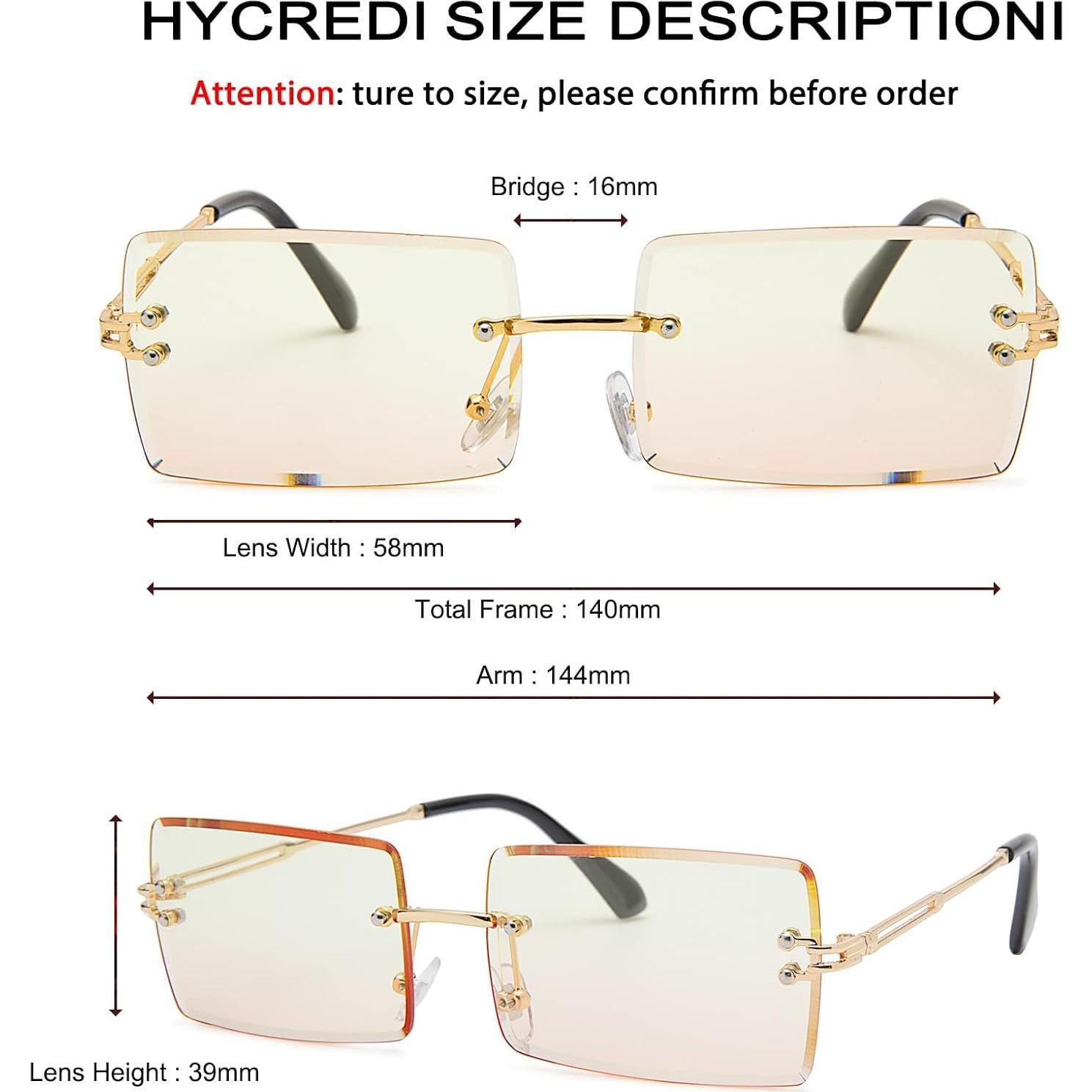 Gafas de Sol Rectangulares UV400 para Mujeres - Amarillo Rosa