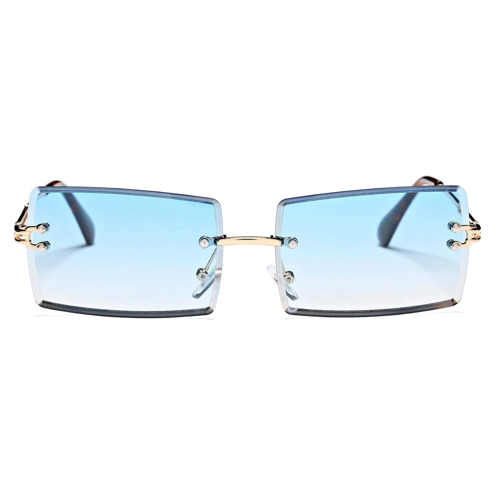 Gafas de Sol Rectangulares UV400 Metal Azul 58mm