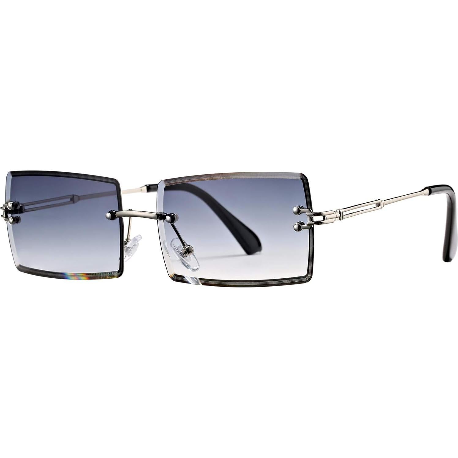 Gafas de Sol Rectangulares Metal Gris Degradado UV400