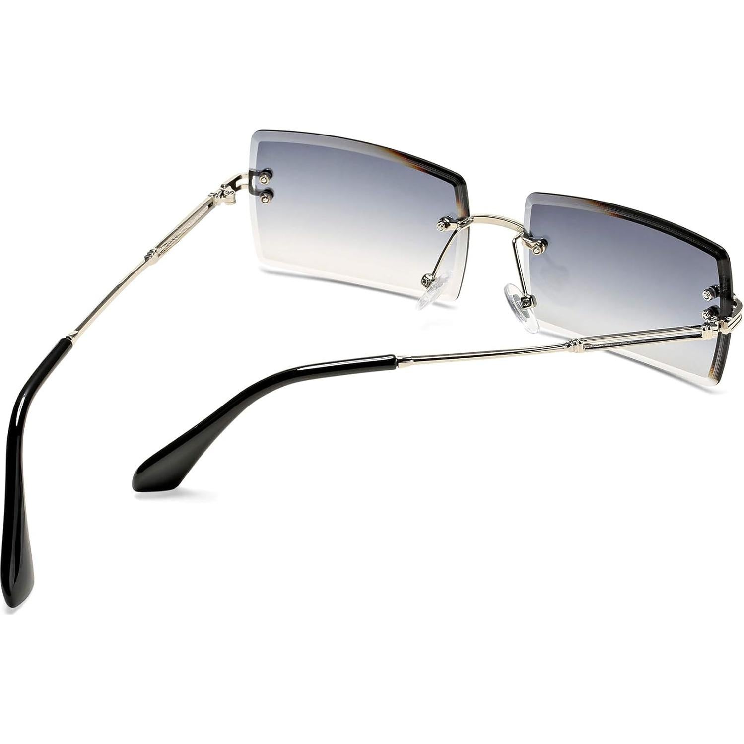 Gafas de Sol Rectangulares Metal Gris Degradado UV400