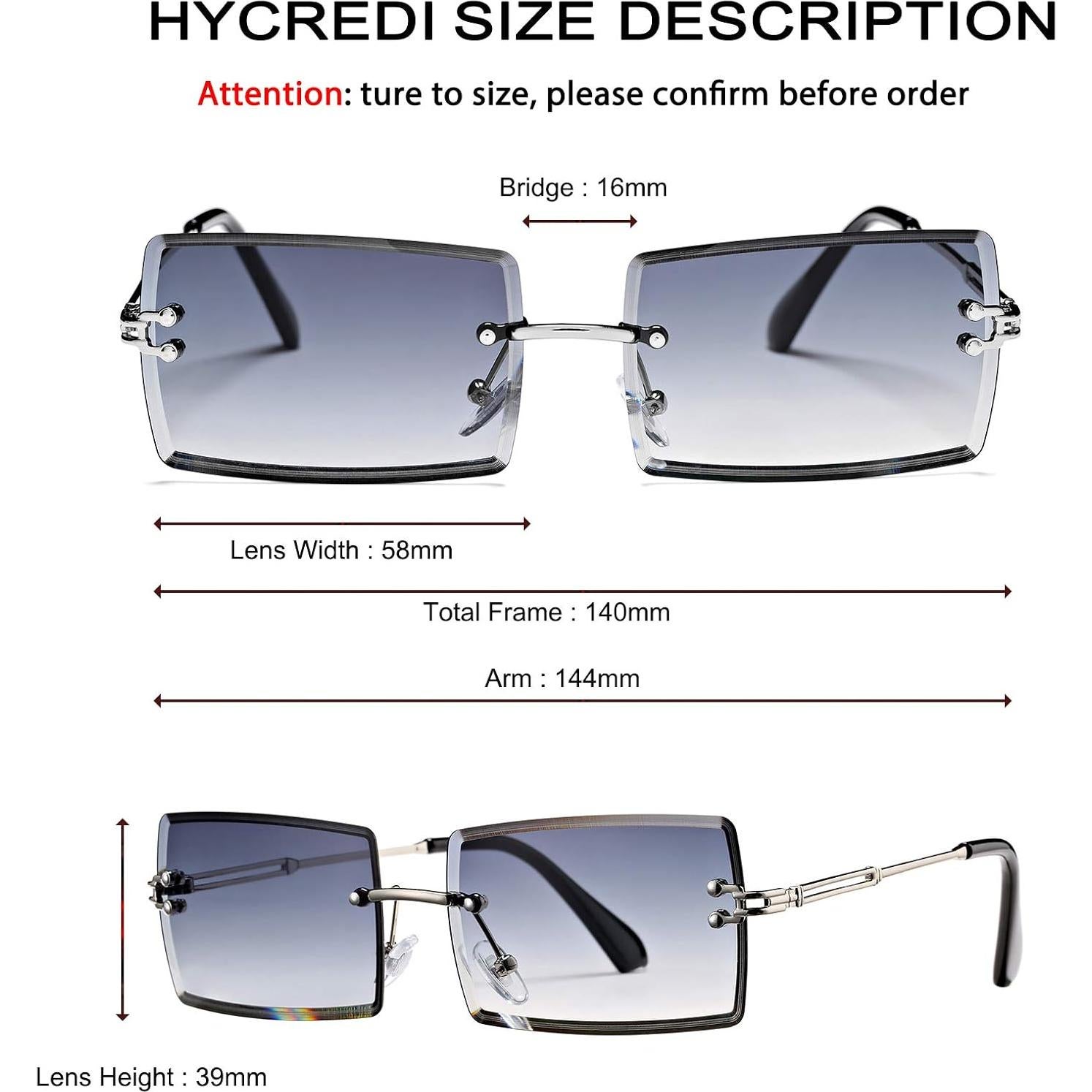 Gafas de Sol Rectangulares Metal Gris Degradado UV400