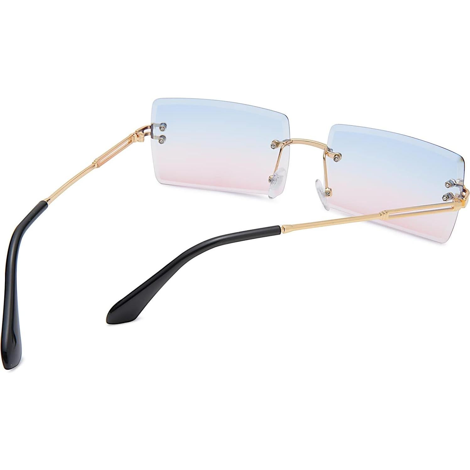 Gafas de Sol Rectangulares UV400 Metal Azul Rosa
