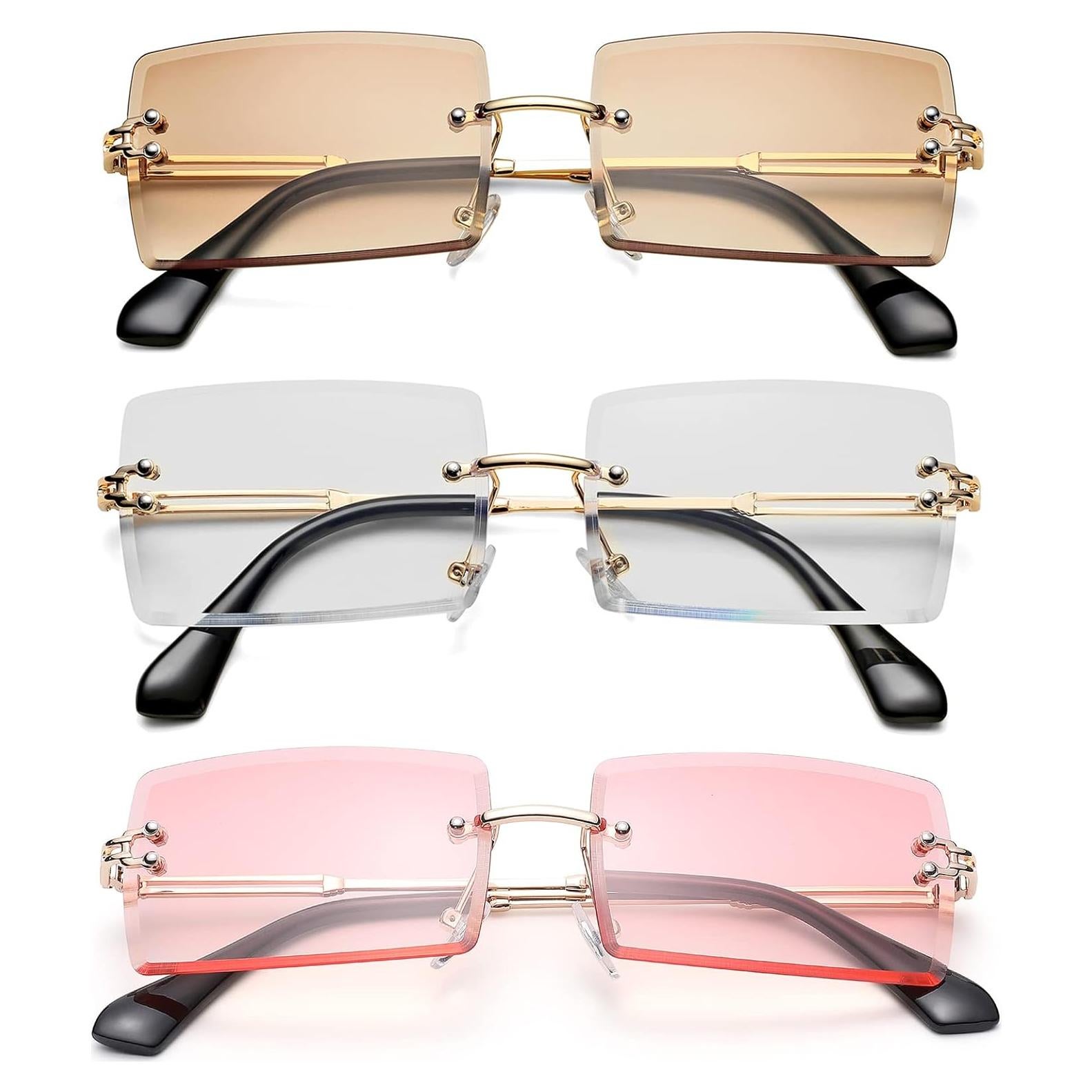 Gafas de Sol Rectangulares UV400 Metalicas 58mm - 3 Colores