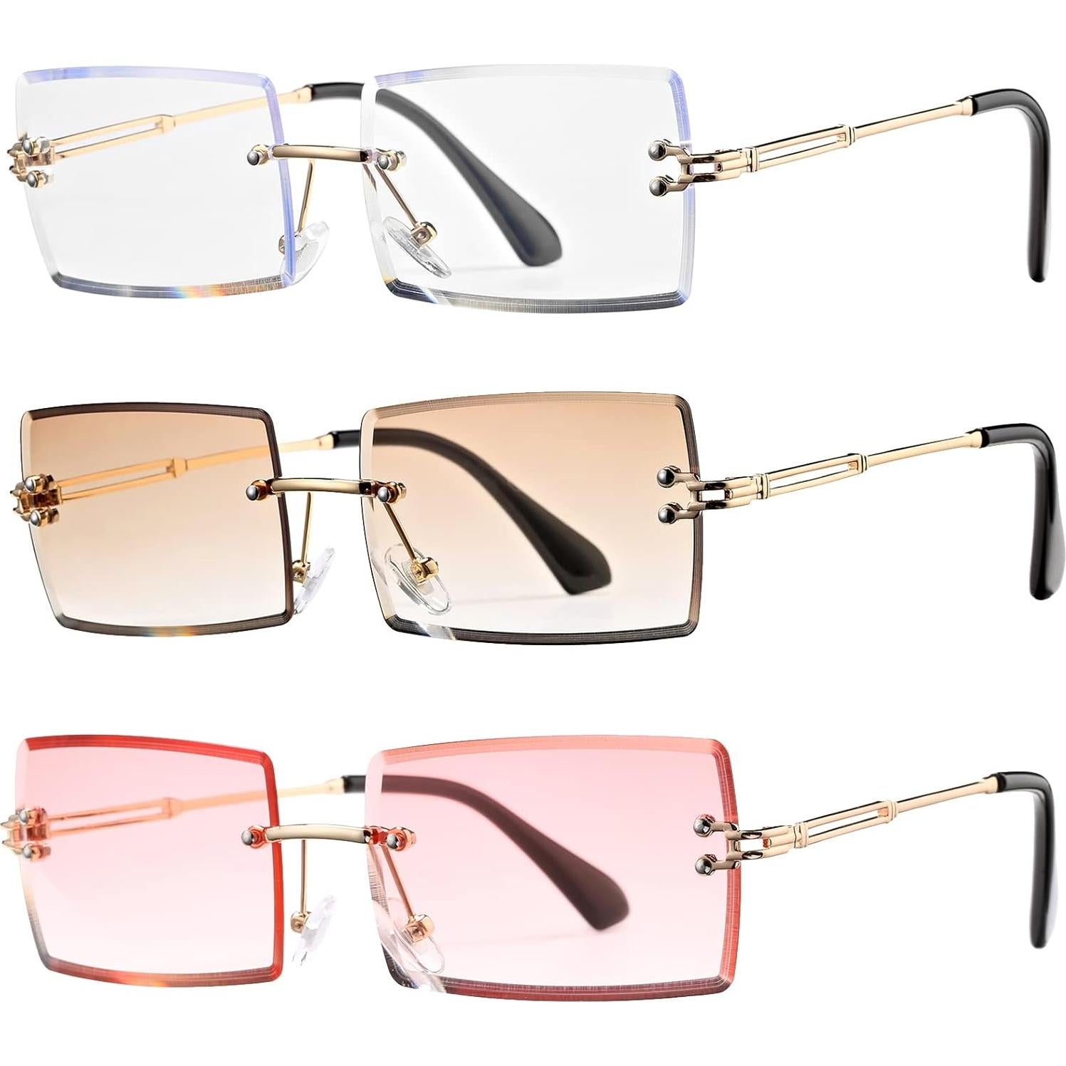 Gafas de Sol Rectangulares UV400 Metalicas 58mm - 3 Colores