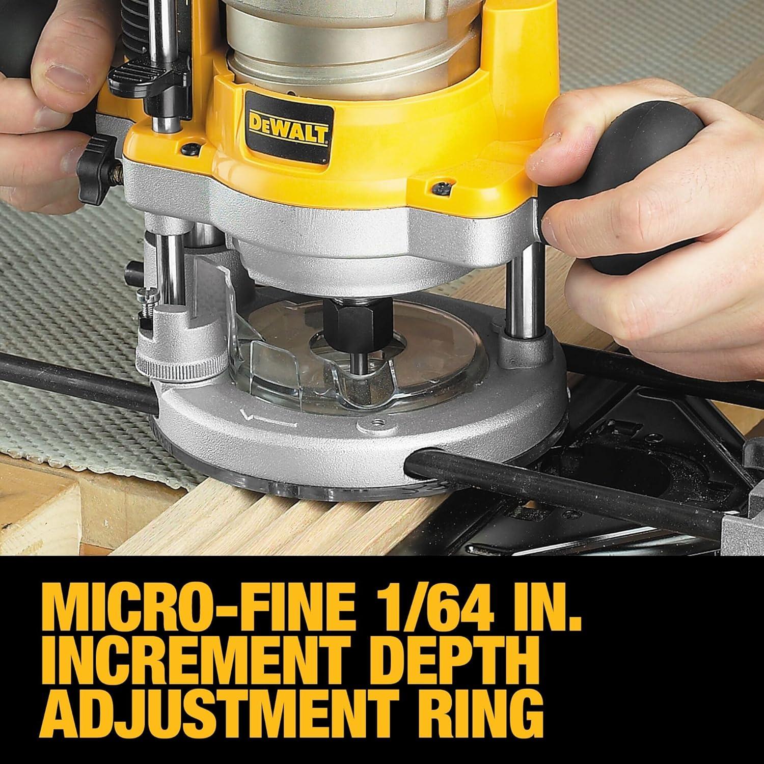 Router DEWALT DW618PKB 2.25 HP con Base Fija e Inmersión