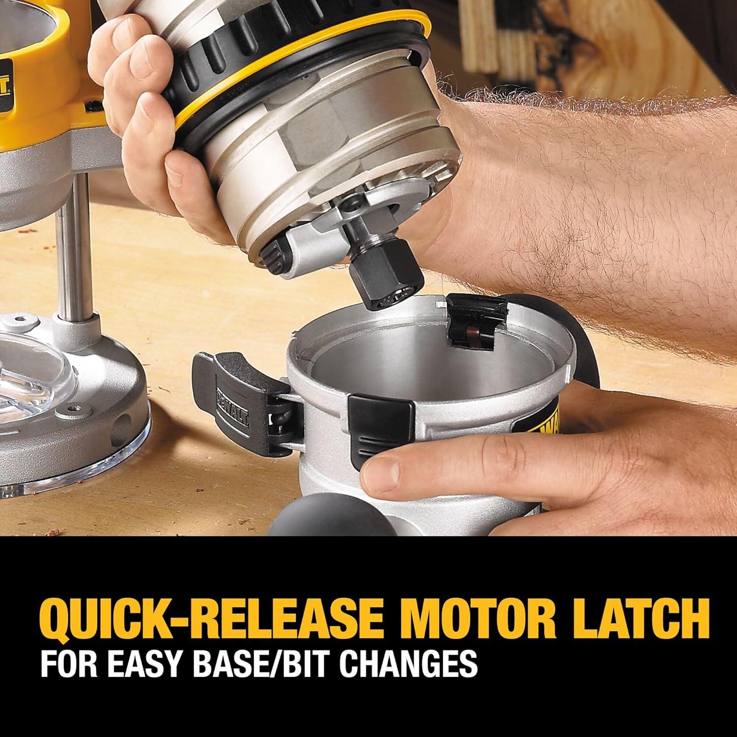 Router DEWALT DW618PKB 2.25 HP con Base Fija e Inmersión